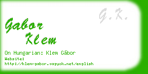 gabor klem business card